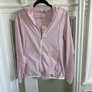 NEW Women's Tory Sport Nylon Packable Jacket Size XS Cotton Pink Full Zip Hooded
